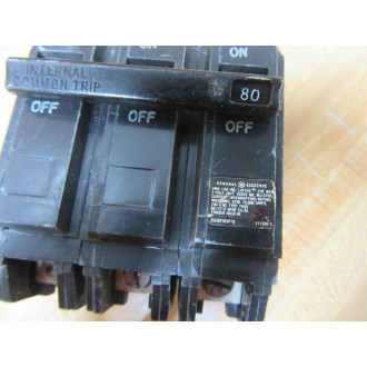 General Electric THQC380 Circuit Breaker 80A 3 Pole GE THQC32080 - Used