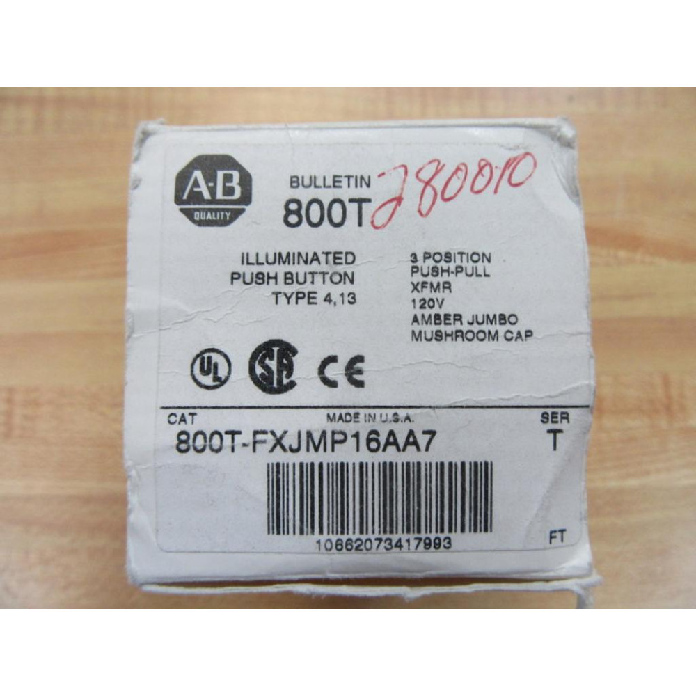 Allen Bradley 800T-FXJMP16AA7 Push Pull Switch