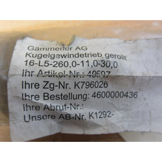 Gammerler 49597 Ball Screw Spindle, Left Hand