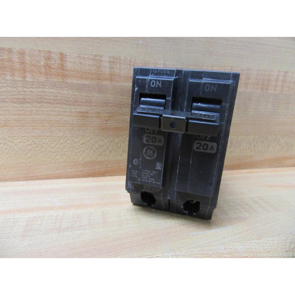 General Electric THQL2120 Circuit Breaker 20A 2 Pole GE - Used