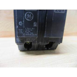 General Electric THQL2120 Circuit Breaker 20A 2 Pole GE - Used