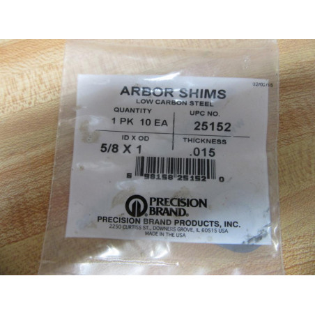 Precision Brand 25152 Arbor Shims (Pack of 20)