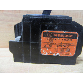 Westinghouse QC2020 Circuit Breaker 20A 2 Pole - Used