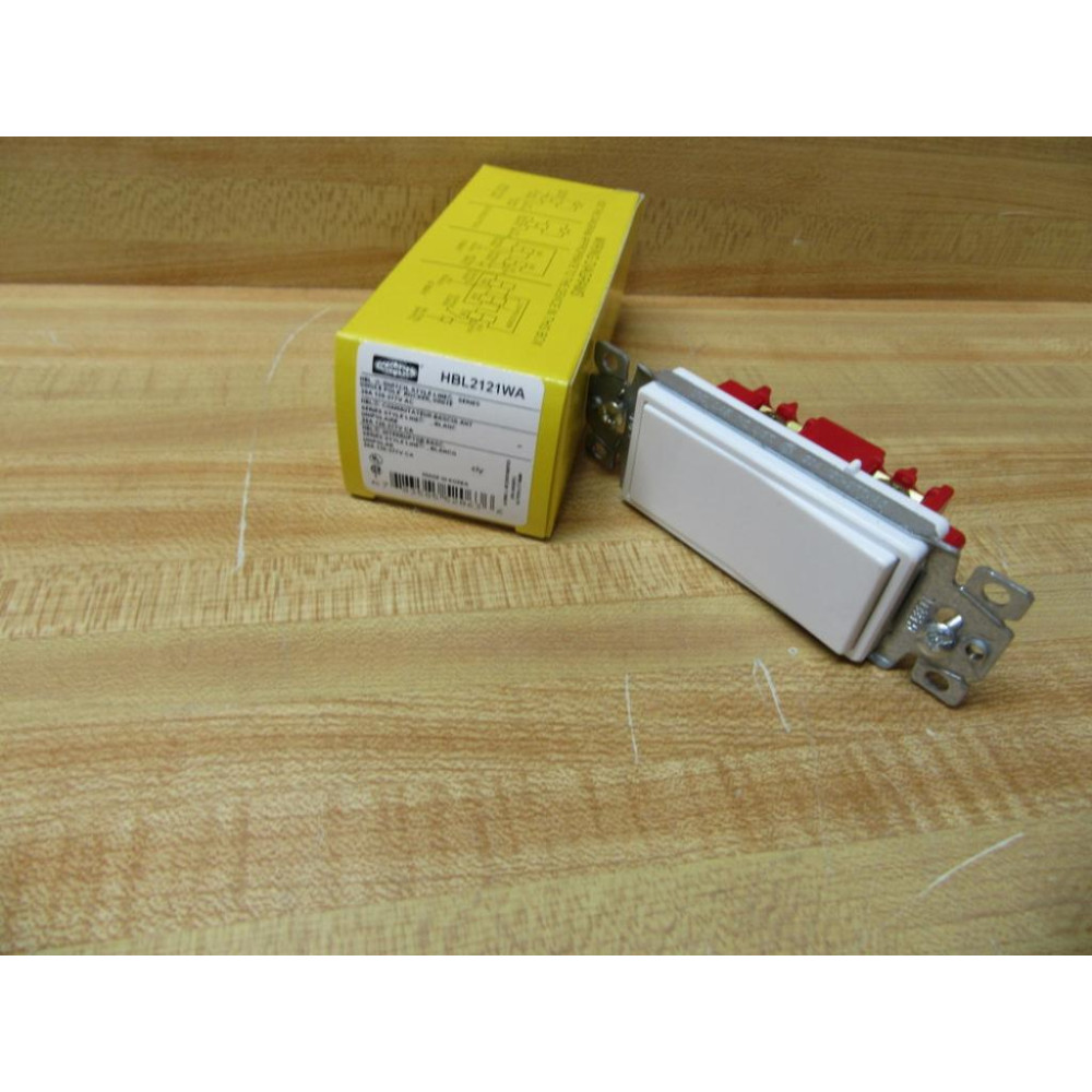 Hubbell HBL2121WA Single Pole Rocker Switch (Pack of 10)