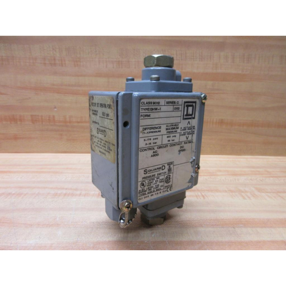 Square D 9012-GHW-1 Pressure Switch 9012GHW1 - Used