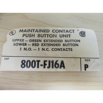 Allen Bradley 800T-FJ16A Push Button Duo - New No Box