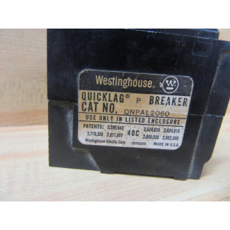 Westinghouse QNPAL2060 Circuit Breaker 60A 2 Pole WO Lugs - Used