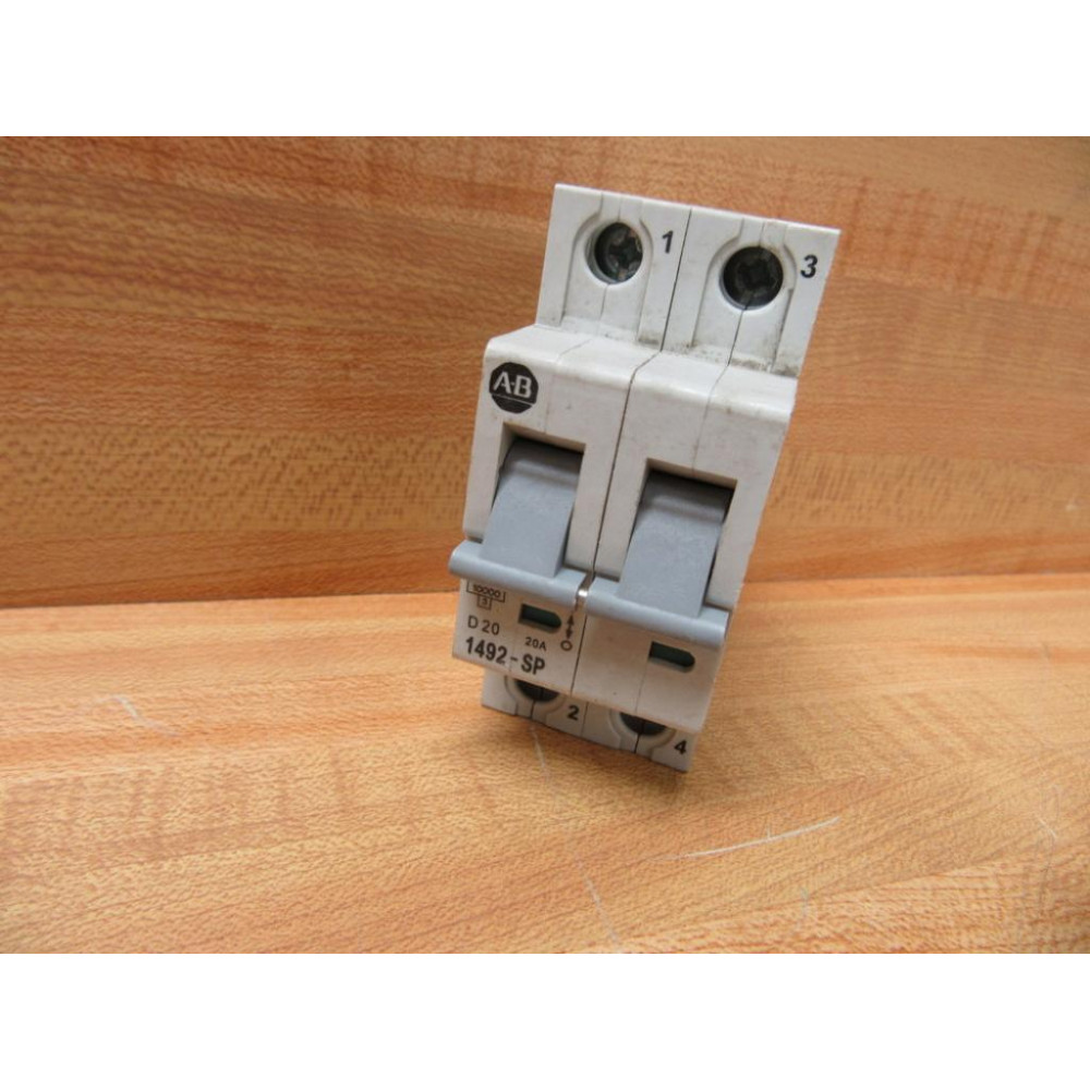 Allen Bradley 1492-SP2D200 Circuit Breaker 20A 2P 1492SP2D200 - Used