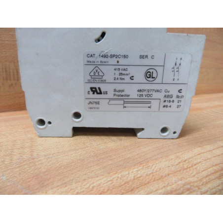 Allen Bradley 1492-SP2C150 15A Circuit Breaker 1492SP2C150 Series C - Used