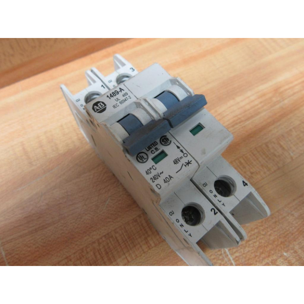 Allen Bradley 1489-A2D400 Circuit Breaker 40A 2 Pole 1489A2D400 - Used