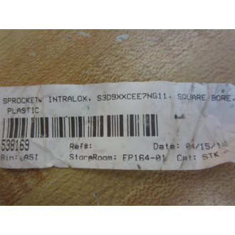 Intralox S3D9XXCEE7NG11 Plastic Sprocket, Square Bore - New No Box