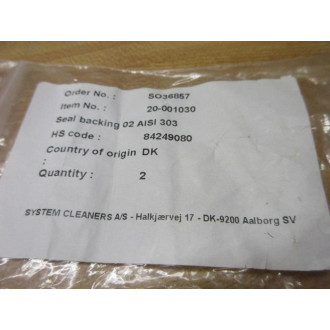 Generic 20-001030 Seal Backing 02 AISI 303 (Pack of 2)