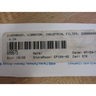 Industrial Filter 23000200 Vibrator Diaphragm MO 106-1 - New No Box