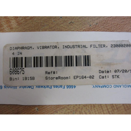 Industrial Filter 23000200 Vibrator Diaphragm MO 106-1 - New No Box