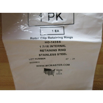 Rotor Clip HO-143SS Retaining Ring HO143SS (Pack of 6) Rotor Clip HO-143SS Retaining Ring HO143SS (Pack of 6)