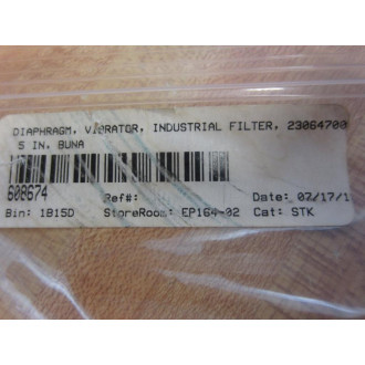 Industrial Filter 23064700 5" Vibrator Diaphragm - New No Box