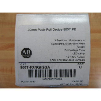 Allen Bradley 800T-FXNQH2GA Push Pull Switch W800T-XA