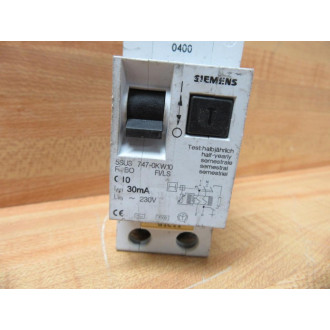 Siemens 5SU3 747-0KW10 Circuit Breaker 10A 5SU37470KW10 - Used