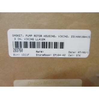 Draco Mechanical Supply 2-314-001-804-15 3" Gasket 231400180415 (Pack of 12)