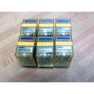 IDEC RU4S-CD-D24 Relay RU4SCDD24 (Pack of 6) - New No Box