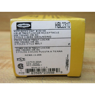 Hubbell HBL 2310 Twist-Lock Receptacle  HBL2310 Round (Pack of 2)