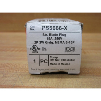 Pass & Seymour PS5666-X Legrand Straight Blade Plug PS5666X