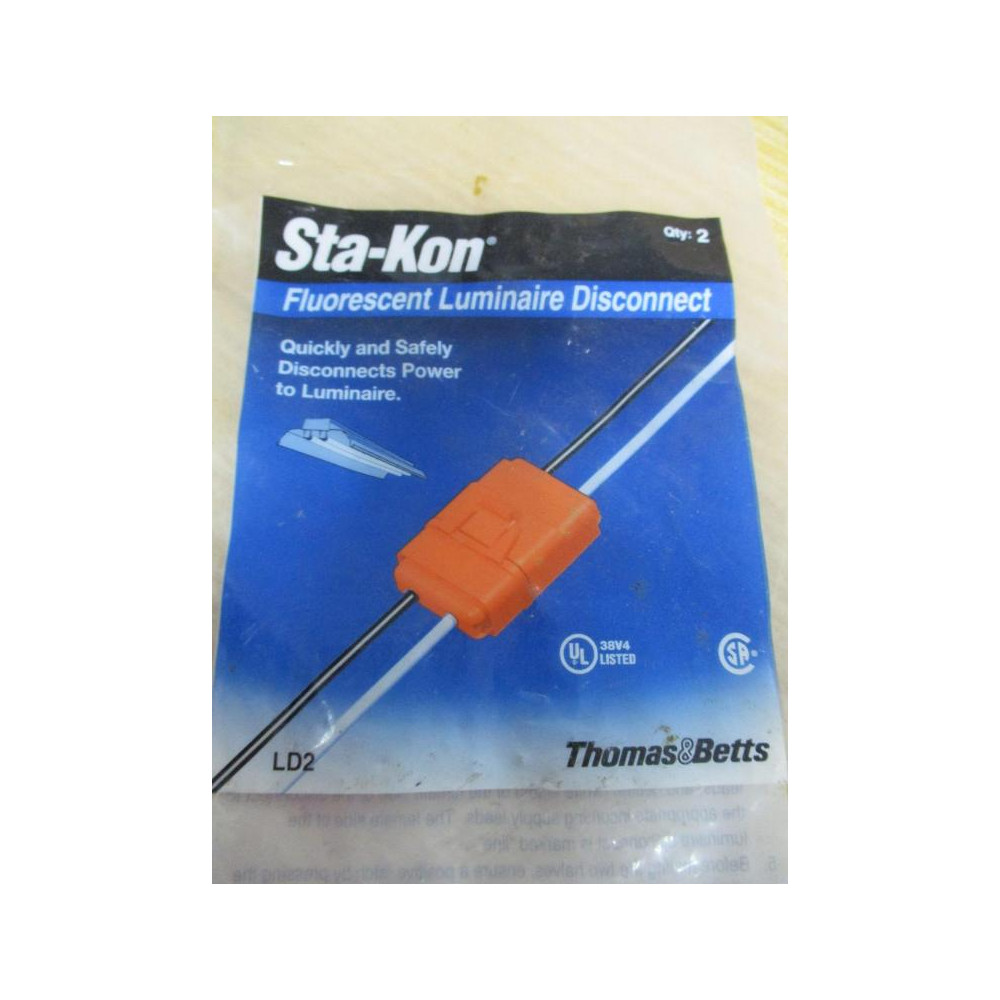 Thomas & Betts LD2 Sta-Kon Fluorescent Luminaire Disconnect (Pack of 2)