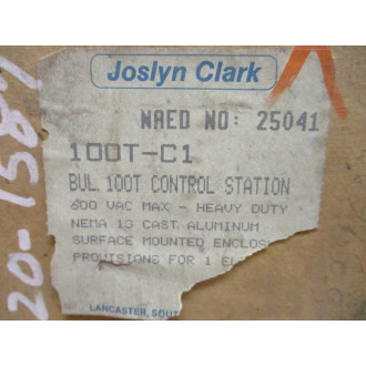 Joslyn Clark 100T-C1 BUL. 100T Control Station 100TC1 WSwitch & 100T-CB10