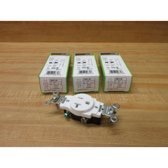 Leviton 5361-W Single Receptacle Outlet 5361W (Pack of 3)