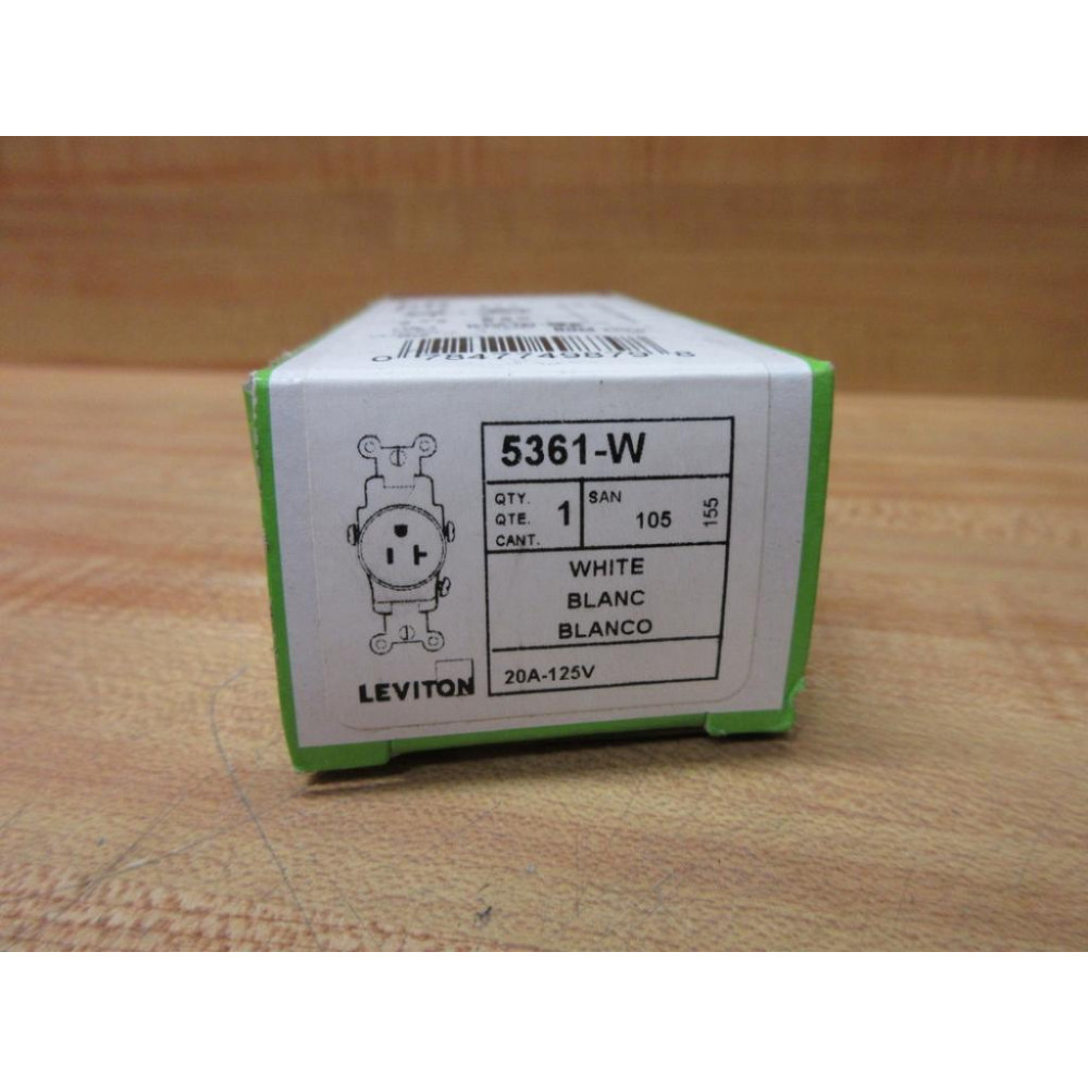 Leviton 5361-W Single Receptacle Outlet 5361W (Pack of 3)