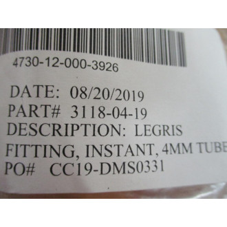 Legris 3118 04 19 Banjo Fitting 31180419 (Pack of 2) - New No Box