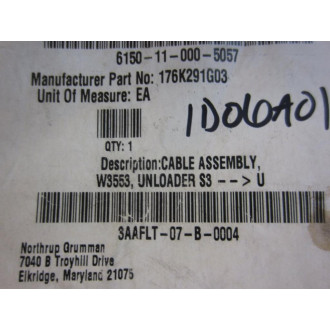 Northrop Grumman 97942ASSY176K291G03 Cable Assy 6150-11-000-5057