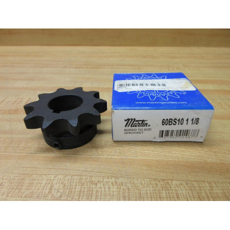 Pignon Martin 60BS10 10 Dents Pour Chaîne #60 - Alésage 1-1/4, Légère Rouille De Surface