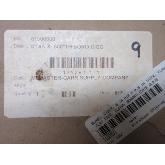 McMaster-Carr 01500600 Borosilicate Glass 6"