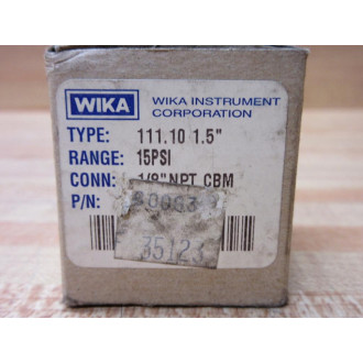 Wika 111.10 1.5" Pressure Gauge 1111015 Range: 0-15 PSI