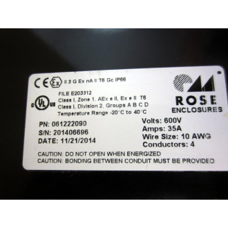 Ross 061222090 Junction Box DWG562581023