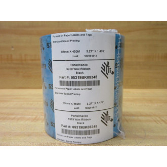 Zebra Performance 5319BK08345 Wax Ribbon 5319 (Pack of 6)