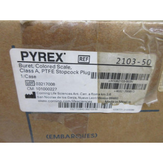 Corning 2103-50 Pyrex Class A Buret 210350