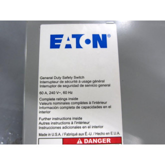 EatonCutler-Hammer DG322NRB Fusible Safety Switch - Used