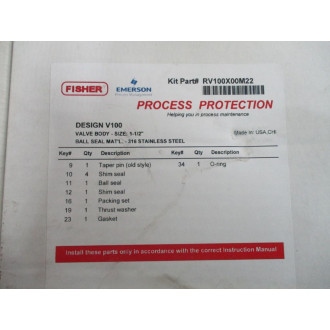 Fisher RV100X00M22 Emerson Repair Kit