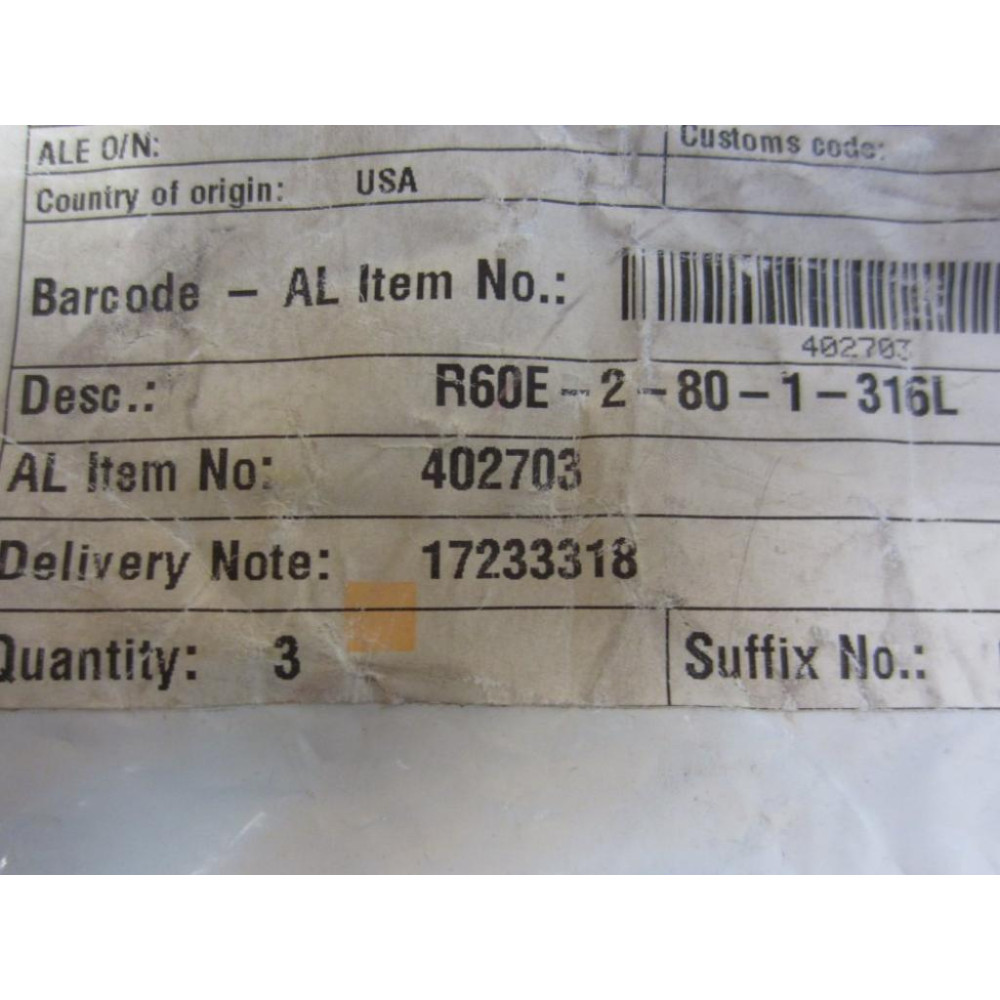 Tri-Clover 402703 Pump Wear Ring R60E-2-80-1-316L