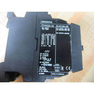 Siemens 3TH40 22-0AJ2 Control Relay 3TH40220AJ2
