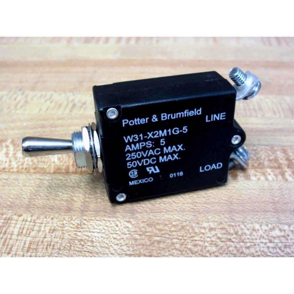 Potter & Brumfield W31-X2M1G-5 5A Circuit Breaker W31X2M1G5 - New No Box