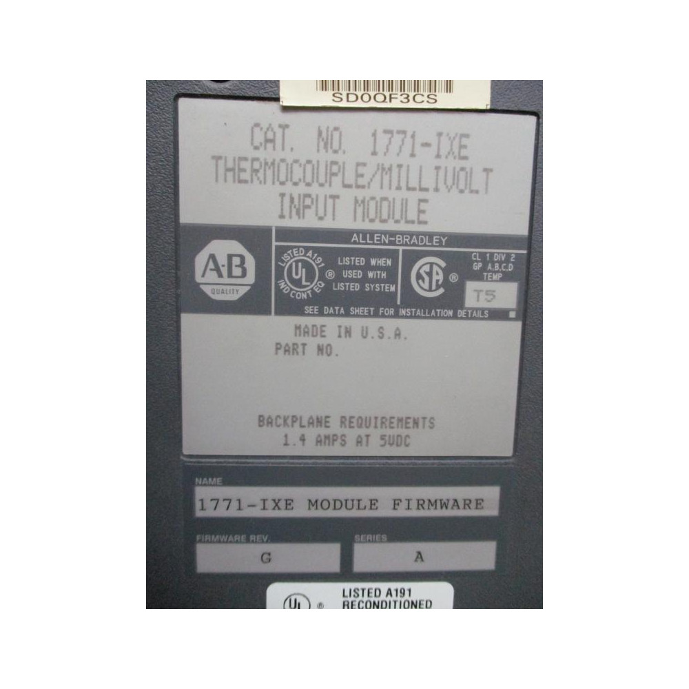 Allen Bradley 1771-IXE IP Module 1771IXE Ser.A, FW Rev.G, Chipped Latch - Used