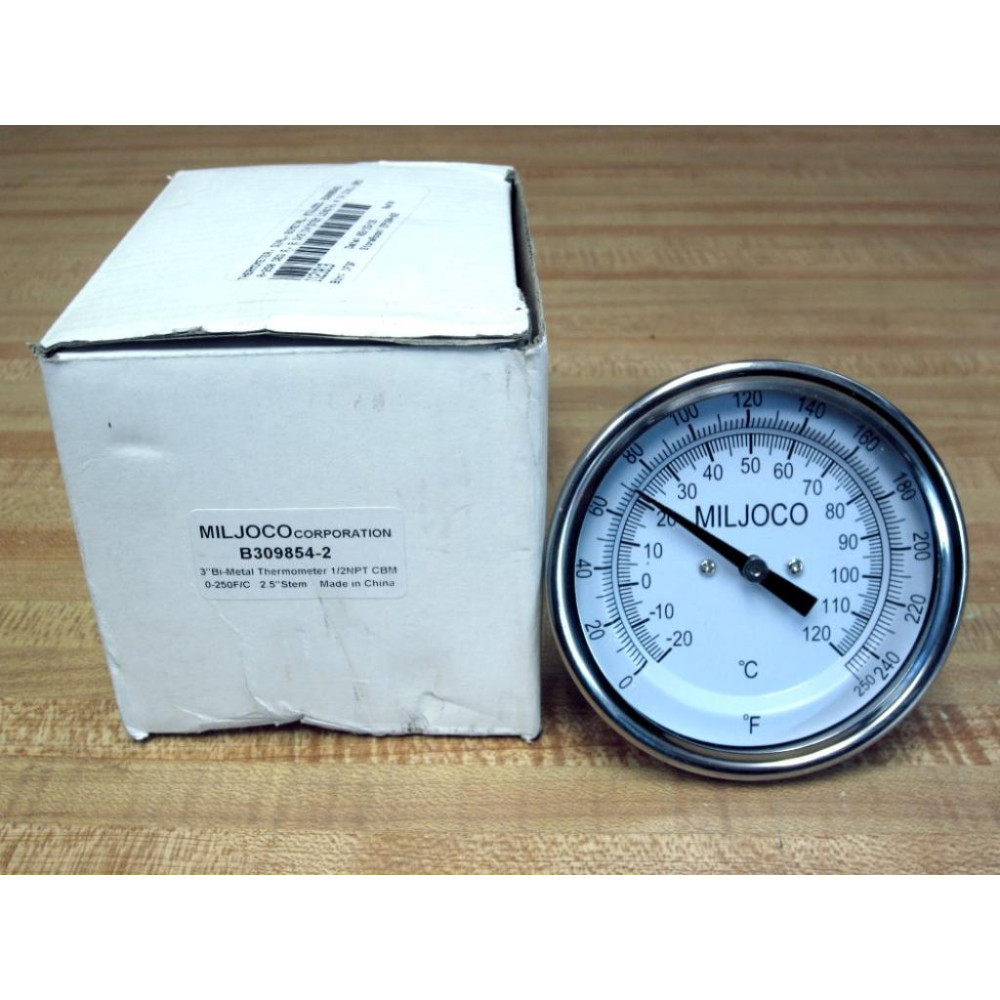 Miljoco B309854-2 3" Bi-Metal Thermometer B3098542 Miljoco B309854-2 3" Bi-Metal Thermometer B3098542
