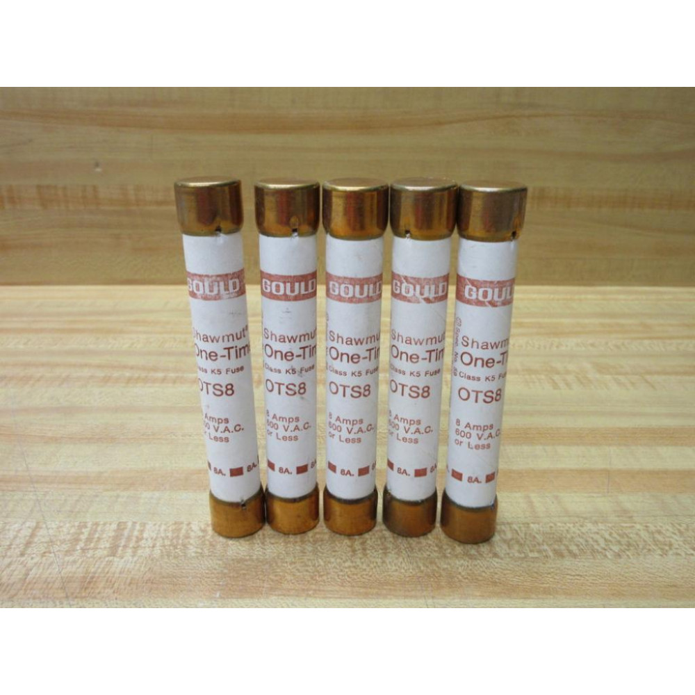 Gould Shawmut Ferraz OTS8 Fuse Cross Ref 6F293 0TS8 (Pack of 5) - New No Box