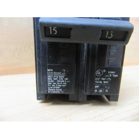 Siemens ITE Q215 Circuit Breaker 2 Pole 15A - Used