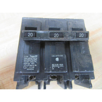 Siemens Q320 Circuit Breaker 3 Pole 20A - Used