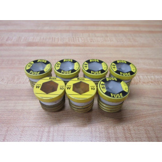Buss W 10 Bussmann Plug Fuse Cross Ref 6F468 (Pack of 7) - New No Box