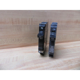 General Electric THQP115 Circuit Breaker 15A GE THQP1115 (Pack of 2) - Used